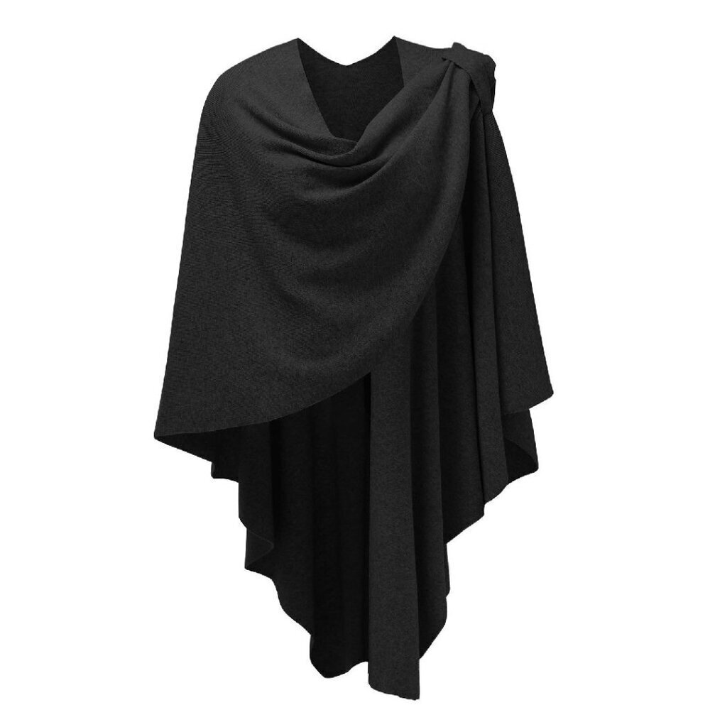 Large Cross Front Poncho Sweater Wrap Shawl Cape Fall Winter